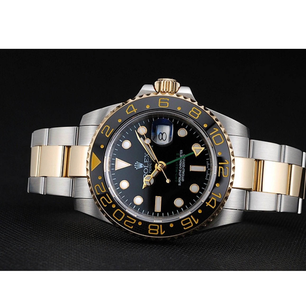 Best AAA Replica Sites Black Rolex 80295 Bezel Black GMT Dial Swiss Master 0823